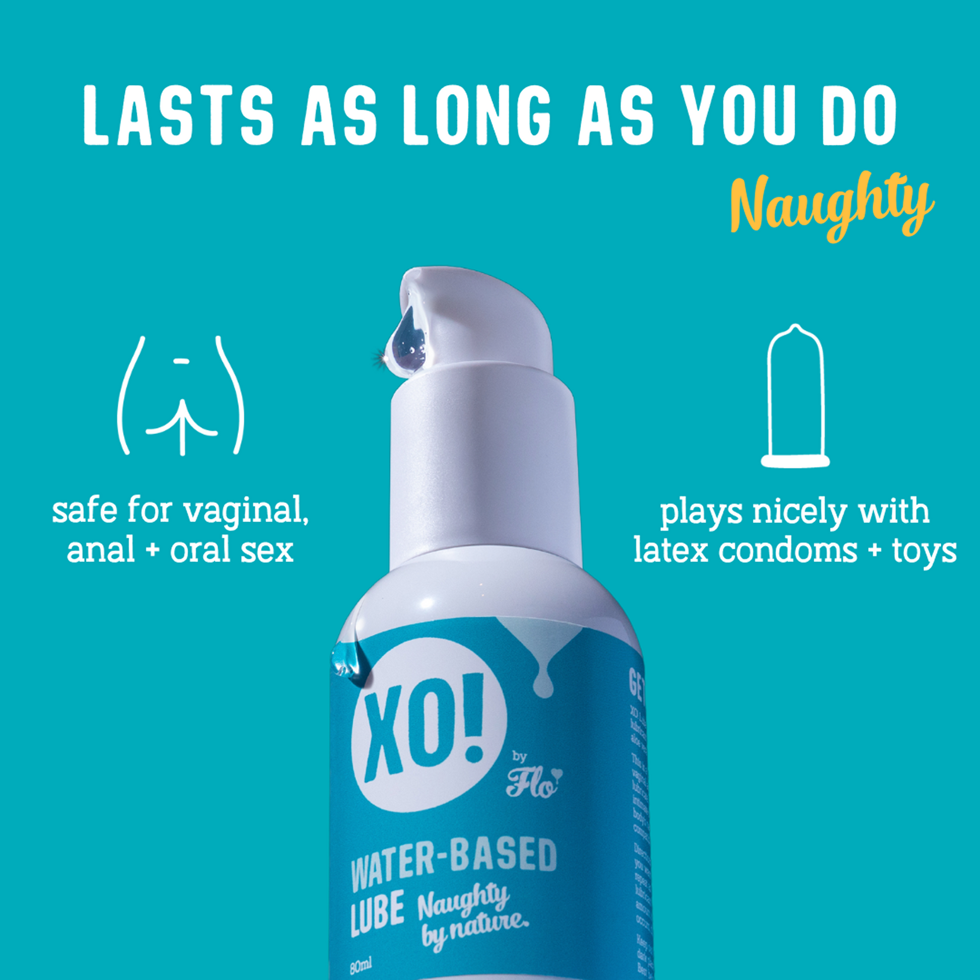 Water-based Lube - 80ml Here We Flo Water-based Lube - 80ml Here We Flo